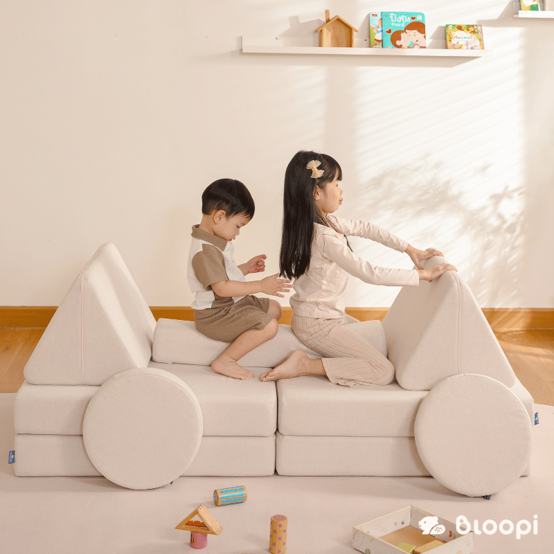 โซฟา 2 ที่นั่งปรับเปลี่ยนรูปแบบได้สำหรับเด็ก BLOOPI รุ่น BLOOPI COZY DUO สีครีม_5